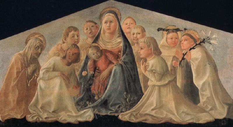 Fra Filippo Lippi Madonna of Humility with Angels and Carmelite Saints France oil painting art